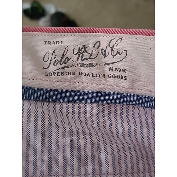 Polo Ralph Lauren Pants Mens 32x30 (32×29) Pink Classic Fit Flat Front Chino - Picture 3 of 15